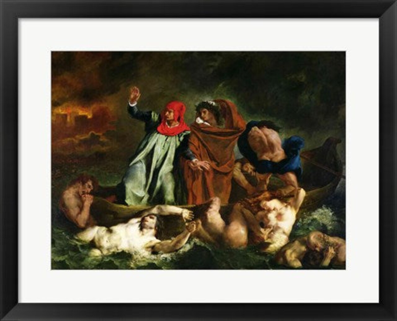 Framed Art Dante and Virgil in the Underworld, 1822 by Eugene Delacroix Wall Decor 18x24 Artwork
